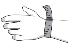 To Find The Right ManuTrain Size For You, Measure Around Your Wrist As Shown